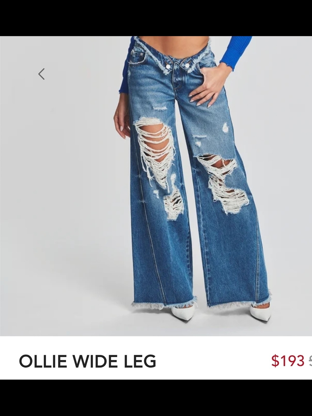 SER.O.YA Womens Ollie Distressed Wide-Leg Jeans in Light Blue Size 29